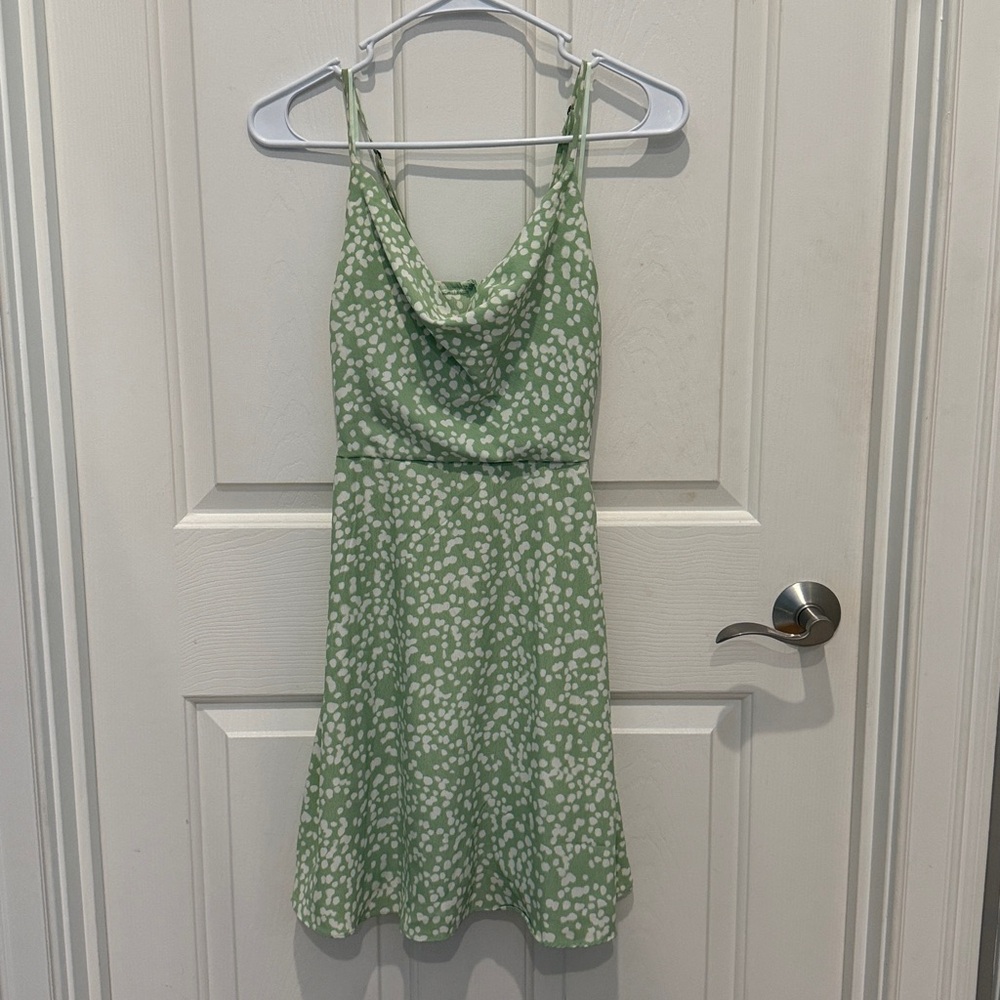 Gianni Bini Green and White Polka Dot Dress